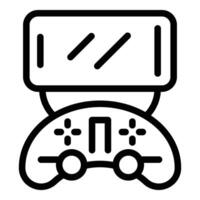 Phone controller icon outline . Smartphone handheld console vector