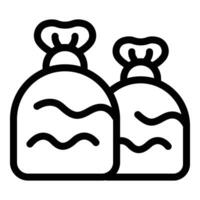 Garbage bags icon outline . Sorting waste sacks vector