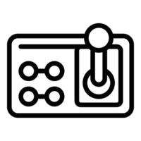 Gaming control panel icon outline . Videogame console station vector