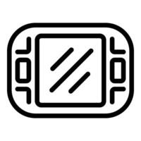 Mobile gaming device icon outline . Handheld game console vector