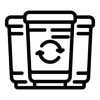 Processing waste materials icon outline . Trash recycling vector