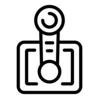 Videogame joystick icon outline . Digital controller vector