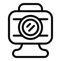 Videogame camera icon outline . Gaming online device vector