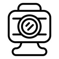 Videogame camera icon outline . Gaming online device vector