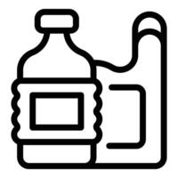 Plastic waste sorting icon outline . Bottles collection vector