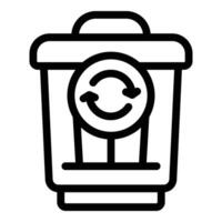 Sustainable waste management icon outline . Trash recycling vector