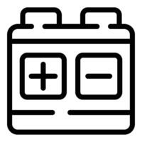 Battery trash icon outline . Batteries sorting policy vector