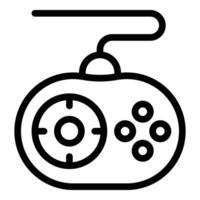 Joystick peripheral icon outline . Videogame controller vector