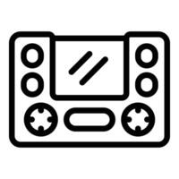 Gamepad with screen icon outline . Game accessory vector