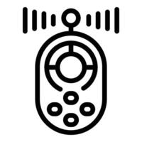 Remote videogame controller icon outline . Electronic peripheral vector