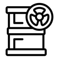 Hazardous waste icon outline . Toxic trash barrel vector