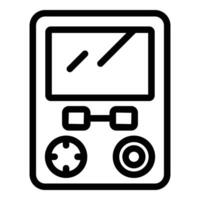 Portable game device icon outline . Handheld controller vector