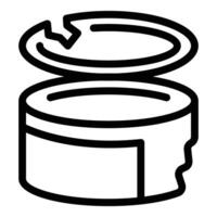 Aluminum can recycling icon outline . Sorting household trash vector