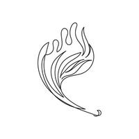 fire one line art, outline design on white background vector