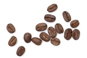 Roasted coffee beans background, brown coffee background photo