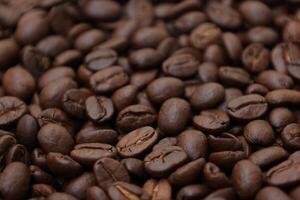 Coffee background, roasted coffee beans, brown coffee photo