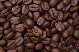 Coffee background, roasted coffee beans, brown coffee photo