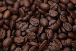 Coffee background, roasted coffee beans, brown coffee photo