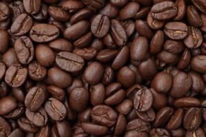 Coffee background, roasted coffee beans, brown coffee photo