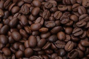 Coffee background, roasted coffee beans, brown coffee photo