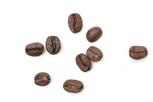 Roasted coffee beans background, brown coffee background photo