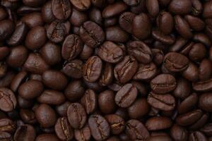 Coffee background, roasted coffee beans, brown coffee photo