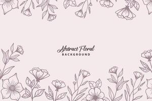 Rustic floral background with hand drawn leaves and flower ornament vector