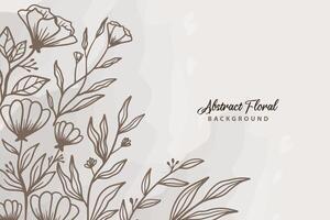 Rustic floral background with hand drawn leaves and flower ornament vector