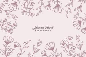 Rustic floral background with hand drawn leaves and flower ornament vector