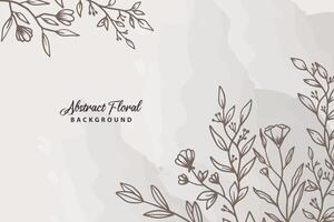 Rustic floral background with hand drawn leaves and flower ornament vector