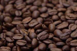 Coffee background, roasted coffee beans, brown coffee photo