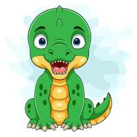 Cartoon cute baby crocodile sitting vector