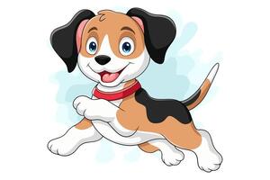 Cartoon funny dog running isolated on white background vector