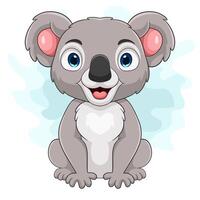 Cartoon funny little koala sitting vector