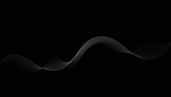 Black abstract background with white curves vector
