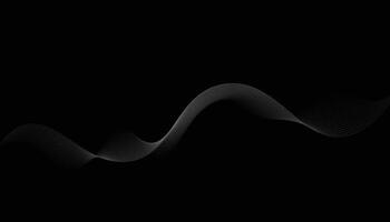 Black abstract background with white curves vector