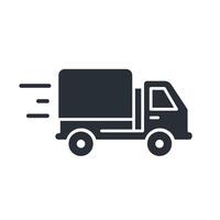 Delivery truck flat icon. Delivery service, e-commerce. vector