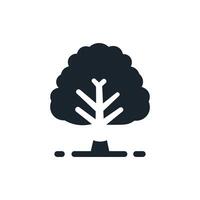 Simple tree decor silhouette icon. Park and garden trees, nature, forest concept. vector