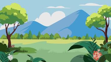 ilustración plana del paisaje de la naturaleza vector