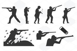 Skeet Shooter, Shooting Silhouette Hunting amp Shooting, vector