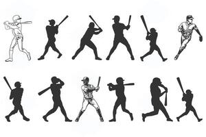 béisbol, béisbol jugadores, béisbol clipart, vector