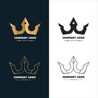 Crown logo set vector