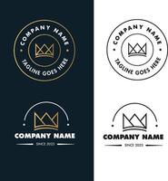 Simple crown logo design set vector