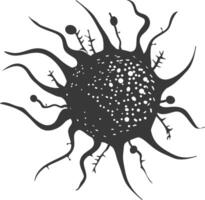 silhouette cancer cell full black color only vector