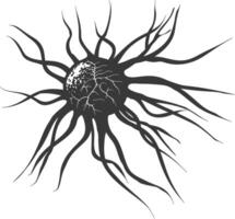 silhouette cancer cell full black color only vector