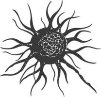 silhouette cancer cell full black color only vector