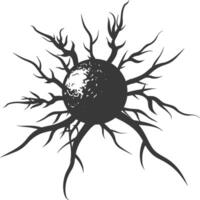 silhouette cancer cell full black color only vector