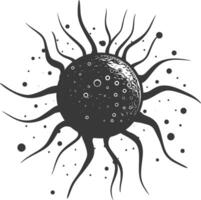 silhouette cancer cell full black color only vector