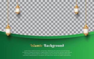 islamic background template modern minimal design with lantern ornament vector