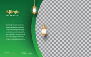 islamic background template modern minimal design with lantern ornament vector